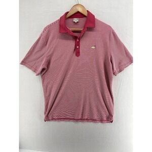 Masters Collection Golf Polo Shirt Mens Large Red Striped Golf Polo